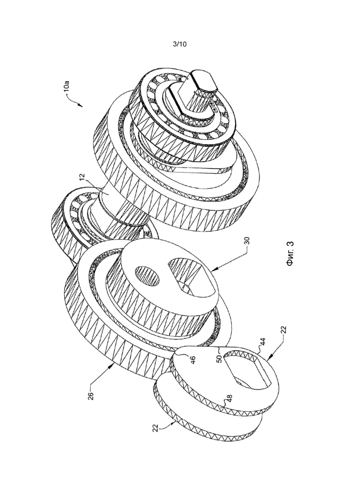 Десмодромный вал и вилка в сборе для преобразования прямолинейного движения во вращательное (патент 2597032)