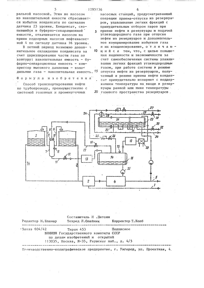 Способ транспортирования нефти (патент 1295136)