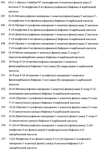 Бифенильные производные и их применение при лечении гепатита с (патент 2452729)