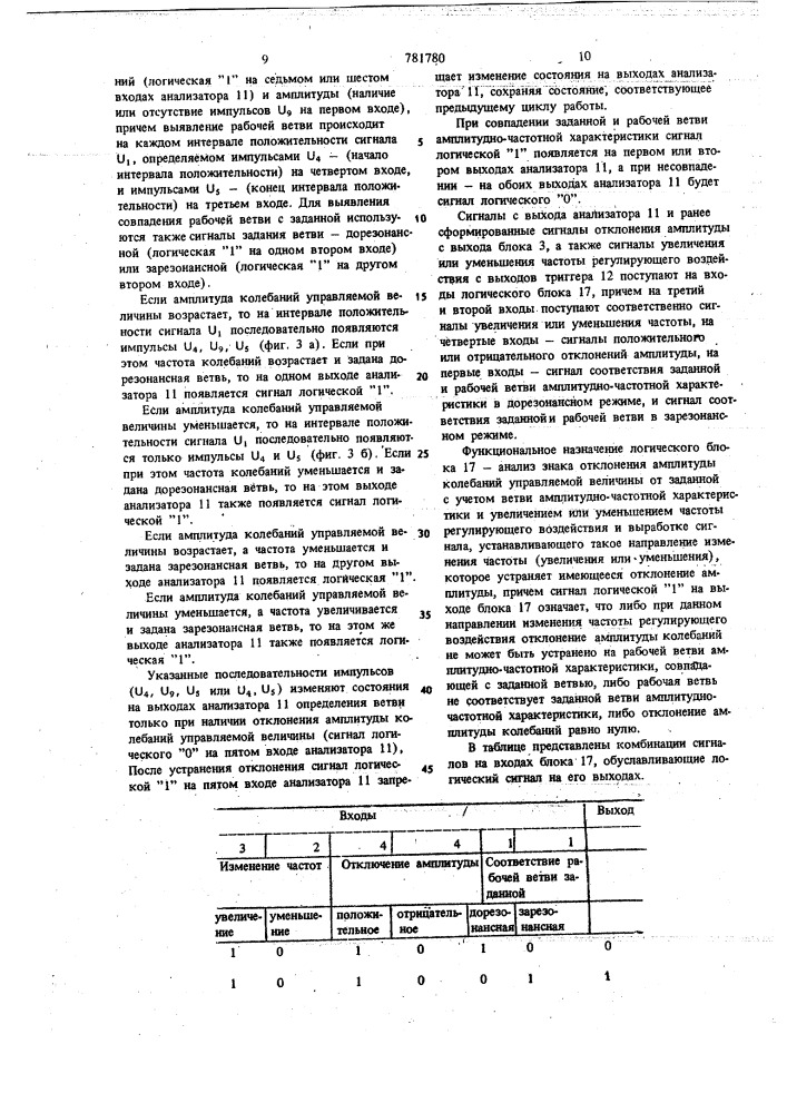 Устройство для управления резонансным объектом (патент 781780)