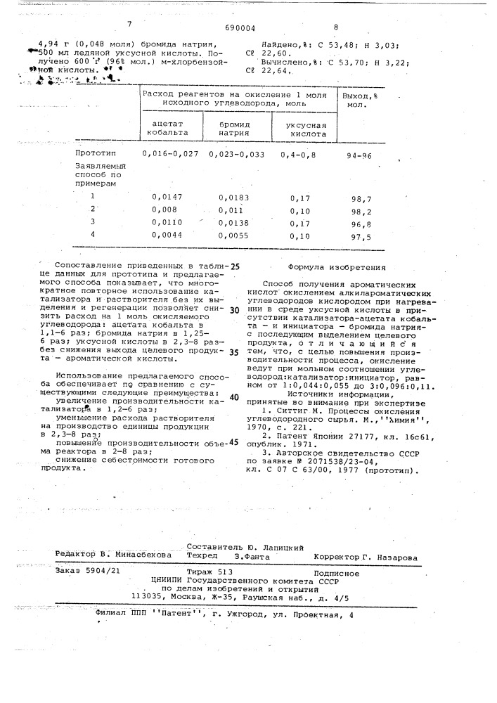 Способ получения ароматических кислот (патент 690004)