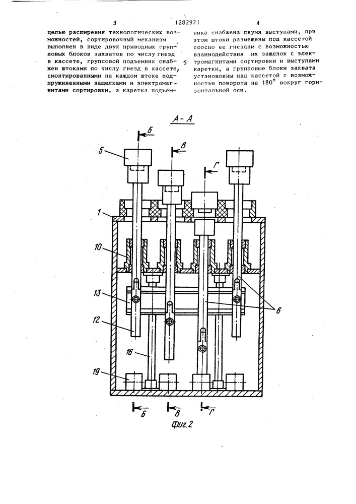 Автомат для сортировки изделий (патент 1282921)