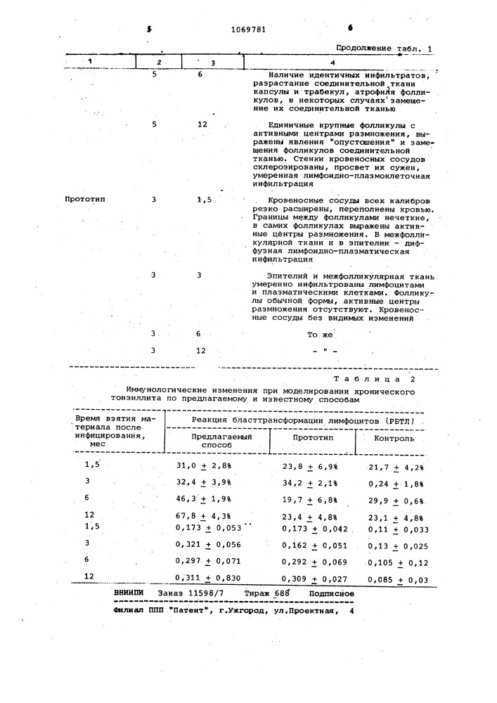 Способ моделирования хронического тонзиллита (патент 1069781)