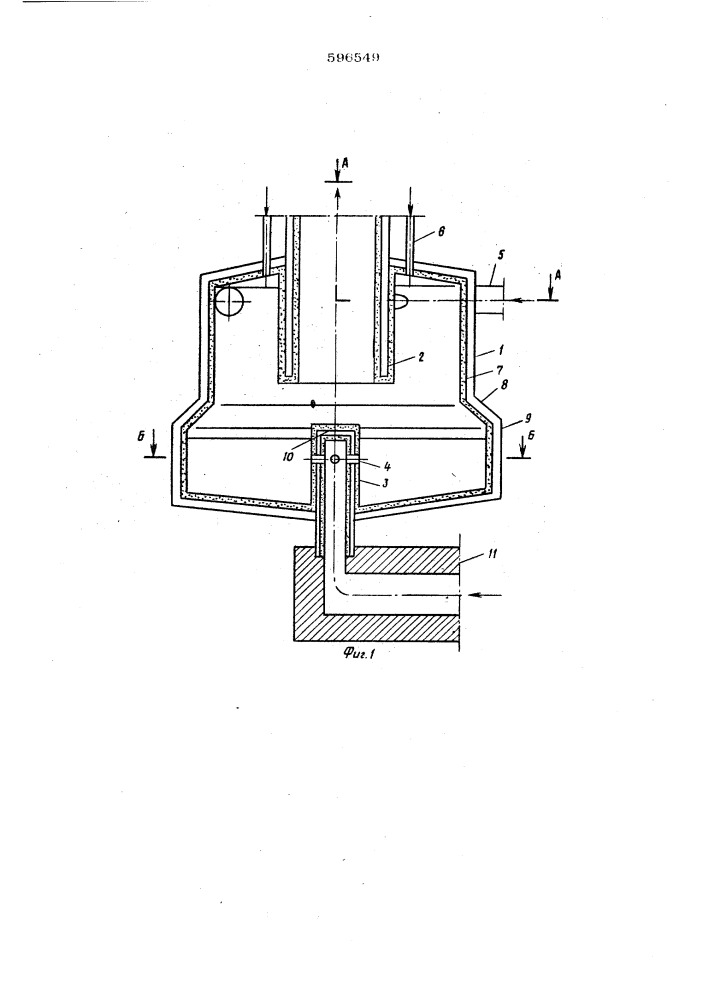Циклонная стекловаренная печь (патент 596549)
