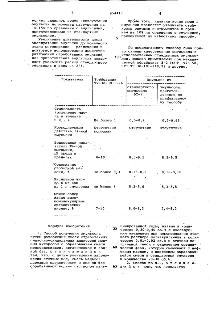 Способ получения эмульсола (патент 954417)
