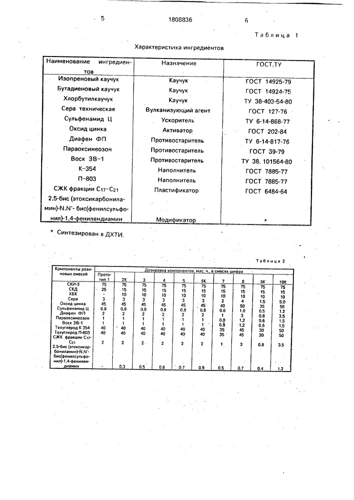 Резиновая смесь (патент 1808836)