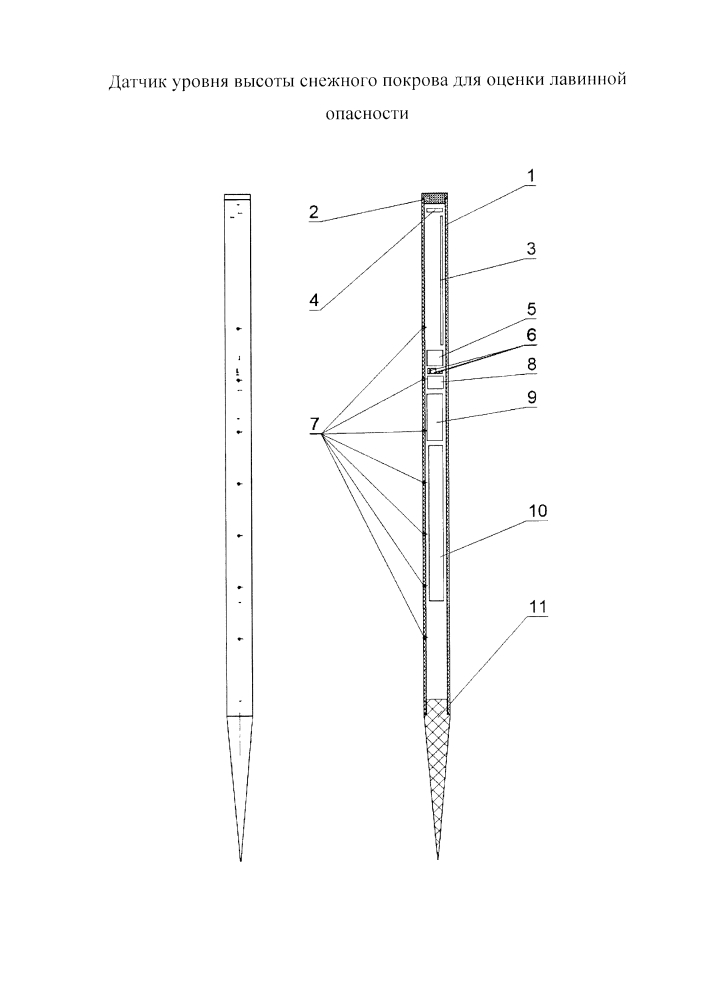 Датчик уровня высоты снежного покрова для оценки лавинной опасности (патент 2617146)