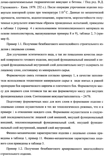 Способ получения многослойного строительного изделия на основе высококонцентрированной суспензии кремнеземсодержащего сырья (варианты), способ получения формовочной смеси для несущих функциональных слоев изделия (варианты), способ получения теплоизоляционного материала для многослойного строительного изделия, многослойное строительное изделие (варианты) (патент 2361738)