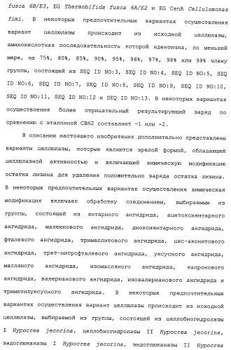 Композиции и способы, включающие варианты целлюлазы со сниженным сродством к нецеллюлозным материалам (патент 2486242)