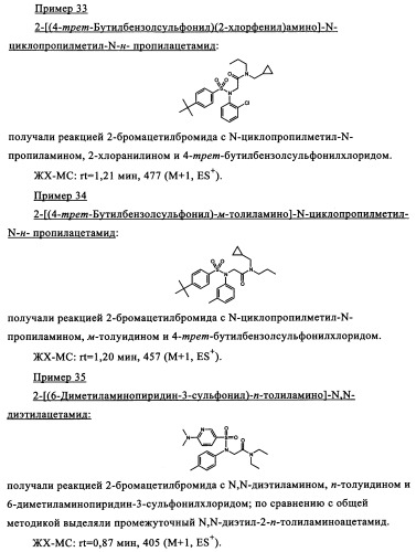 Производные сульфониламиноуксусной кислоты и их применение в качестве антагонистов рецепторов орексина (патент 2334735)