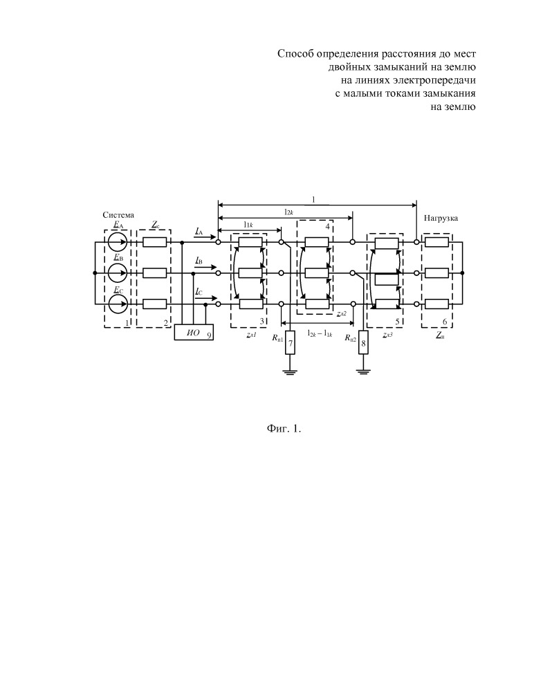 Способ определения расстояния до мест двойных замыканий на землю на линиях электропередачи в сетях с малыми токами замыкания на землю (патент 2666174)