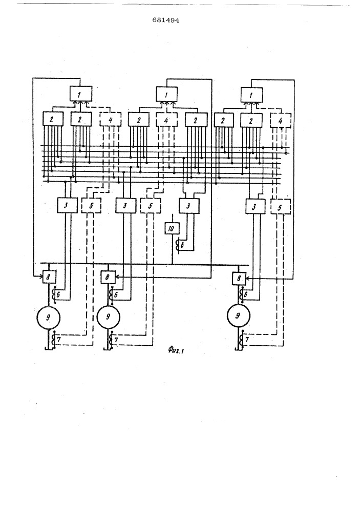 Устройство для дифференциально-фазной защиты группы электродвигателей (патент 681494)