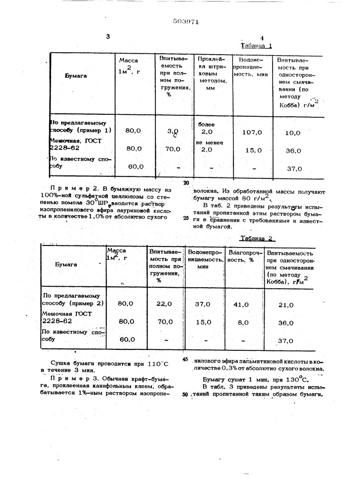 Способ изготовления влагопрочной и водостойкой бумаги (патент 503971)