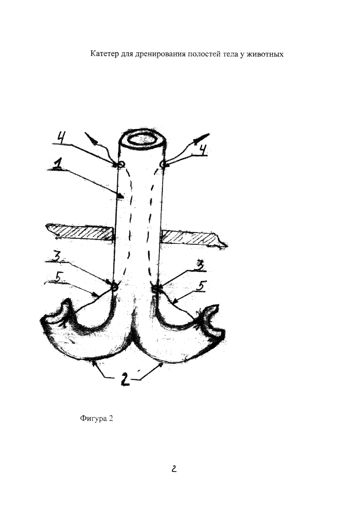 Катетер для дренирования полостей тела у животных (патент 2624972)