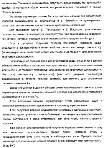 Порошкообразный кисломолочный продукт или йогурт с высоким содержанием молочнокислых микроорганизмов (патент 2452185)