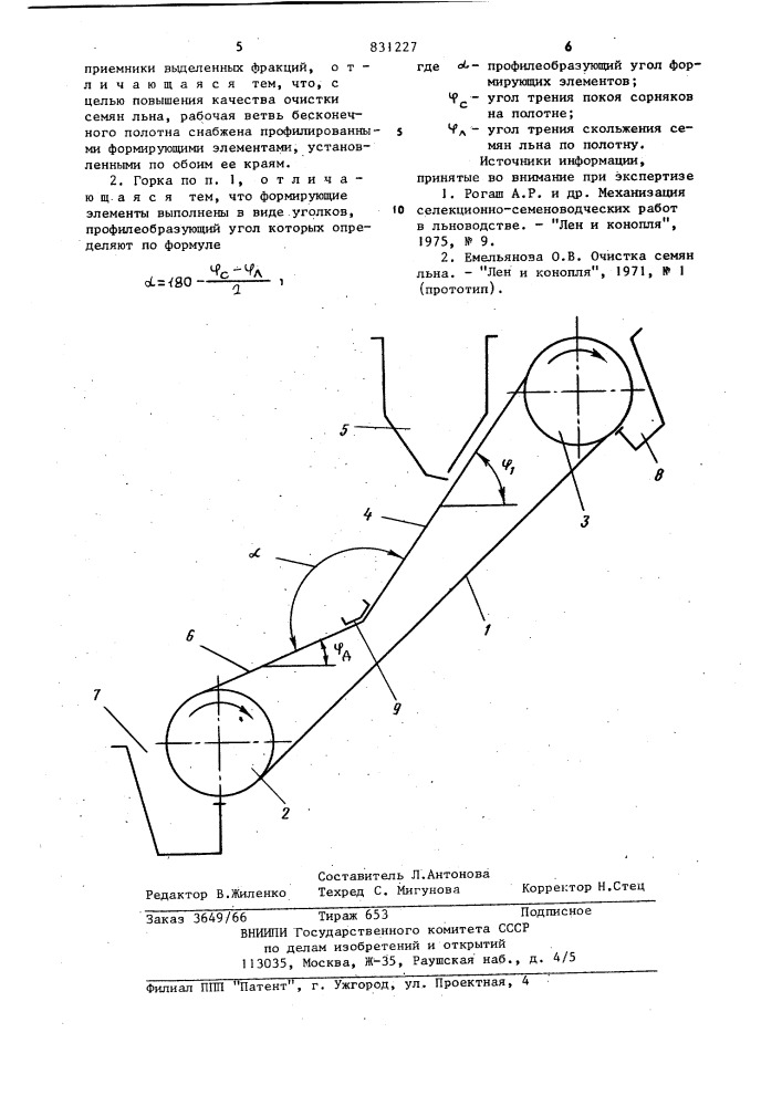 Горка для льна (патент 831227)