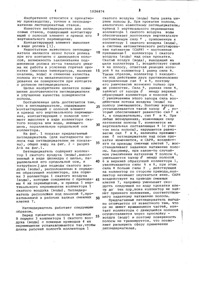 Петледержатель для полосовых станов (патент 1026874)