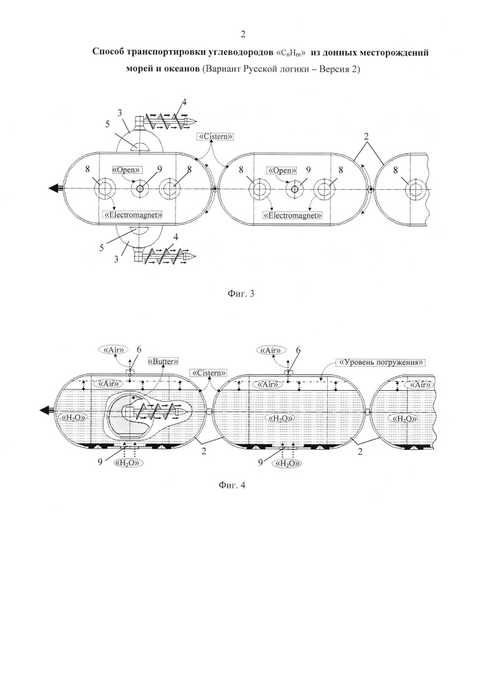 Способ транспортировки углеводородов "cnhm" из донных месторождений морей и океанов (вариант русской логики - версия 2) (патент 2609550)