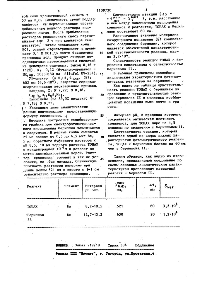 1 @ ,12 @ -тетрасульфо-1 @ ,12 @ -тетраокси-2,3,10,11,13,14, 21,22-октааза-5,8,16,19-тетраокса-1,12 ди(2,7)нафта-4,9,15, 20-тетра(1,2)фена-циклодокоза-2,10,13,21-тетраен в качестве реагента для фотометрического определения бериллия (патент 1139730)