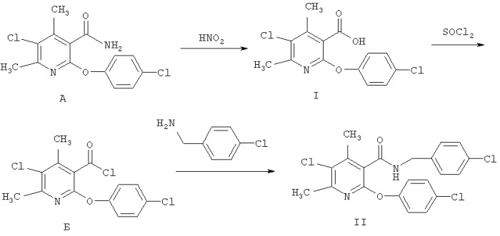Применение 4,6-диметил-5-хлор-2-(4-хлорфенокси)никотиновой кислоты и ее n-4-хлорбензиламида в качестве антидотов гербицида 2,4-дихлор-феноксиуксусной кислоты на подсолнечнике (патент 2332403)
