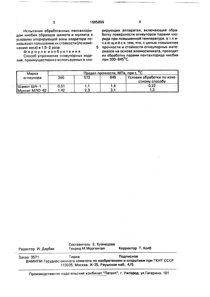 Способ упрочнения огнеупорных изделий (патент 1685899)