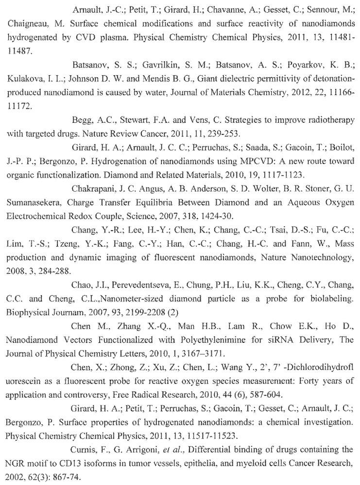 Применение наноалмазов для генерации свободных радикалов для терапевтических целей при облучении (патент 2643582)