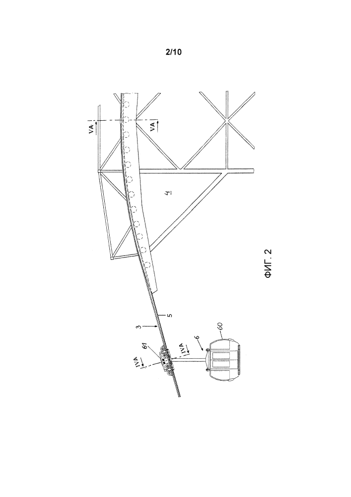 Устройство канатной дороги для перемещения людей или, соответственно, грузов (патент 2598875)