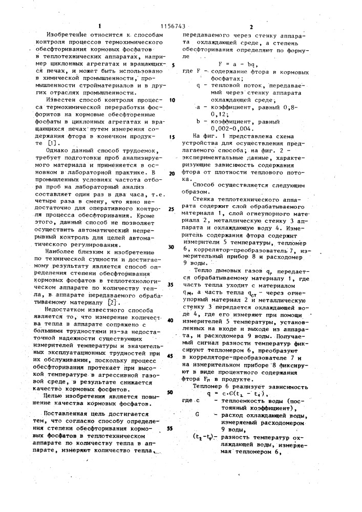 Способ определения степени обесфторивания кормовых фосфатов в теплотехническом аппарате (патент 1156743)