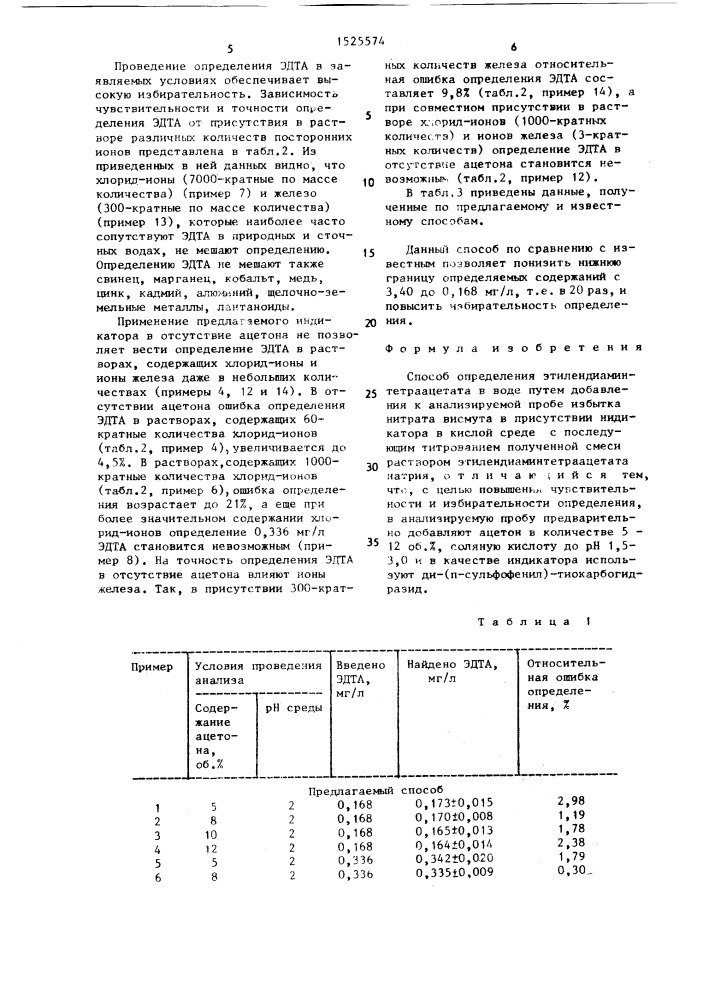 Способ определения этилендиаминтетраацетата в воде (патент 1525574)