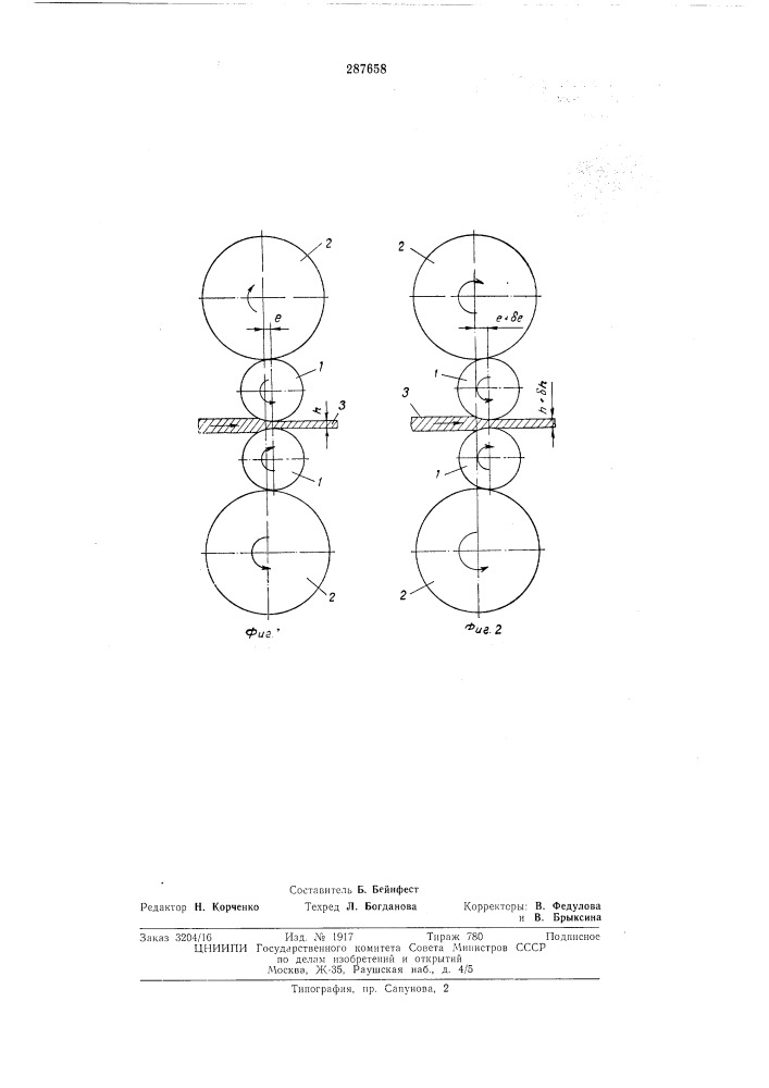 Способ регулирования толщины полосы при прокатке (патент 287658)