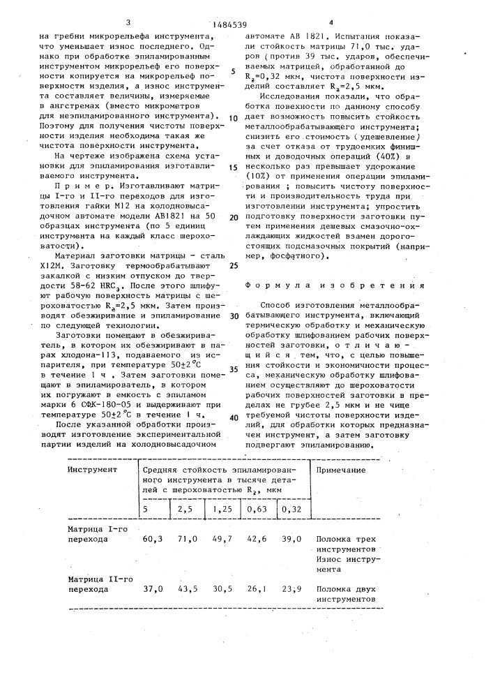 Способ изготовления металлообрабатывающего инструмента (патент 1484539)