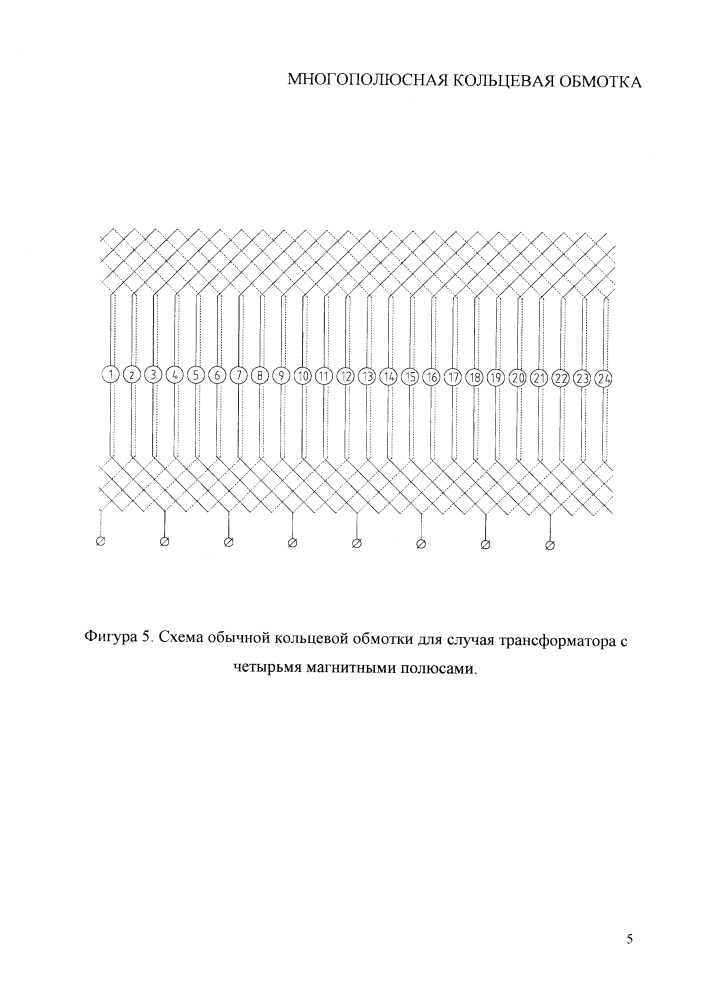 Многополюсная кольцевая обмотка (патент 2665686)