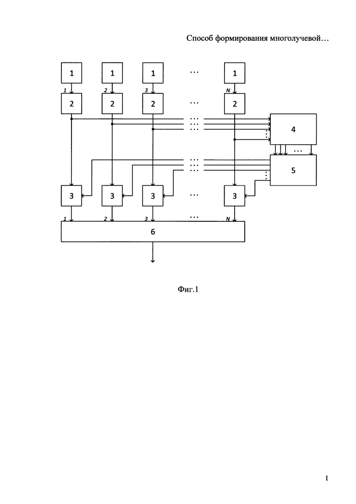 Способ формирования многолучевой диаграммы направленности самофокусирующейся адаптивной антенной решетки (патент 2614030)