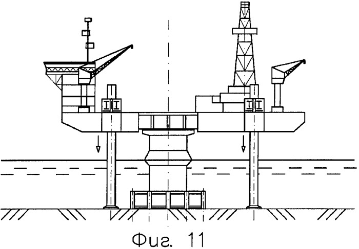 Плавучая установка для бурения скважин с опорных блоков (патент 2392380)