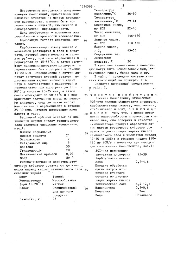 Клеевая композиция (патент 1326599)