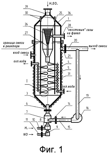 Реактор синтеза гидроксиламинсульфата (патент 2411989)