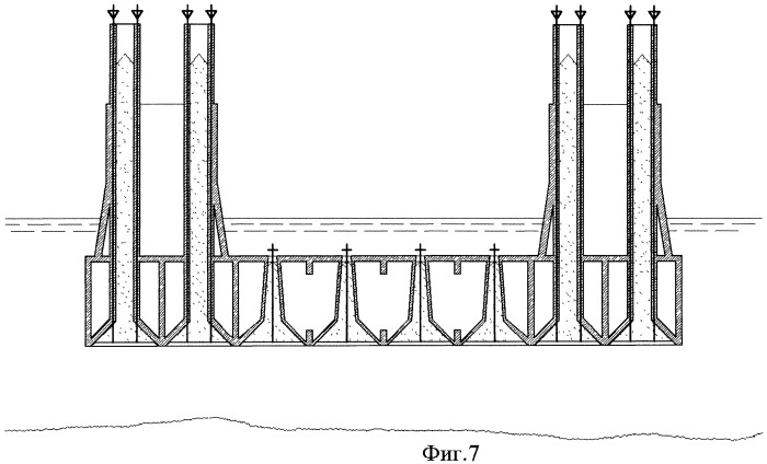 Фундамент плавучего массива, устанавливаемого на основание наплавным способом (патент 2473743)