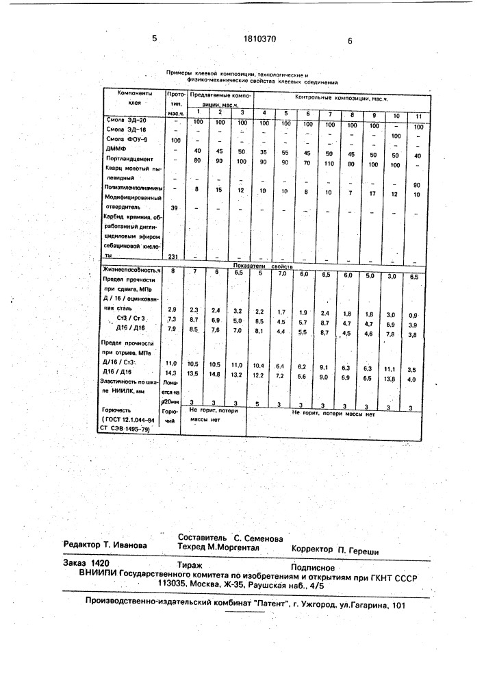 Полимерная клеевая композиция (патент 1810370)