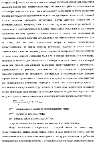 Способ изготовления аппарата воздушного охлаждения газа, способ изготовления теплообменной секции аппарата (варианты), способ изготовления камеры входа или выхода газа аппарата, способ гидравлических испытаний теплообменной секции аппарата и способ гидравлических испытаний коллектора подвода и отвода газа аппарата (патент 2364811)
