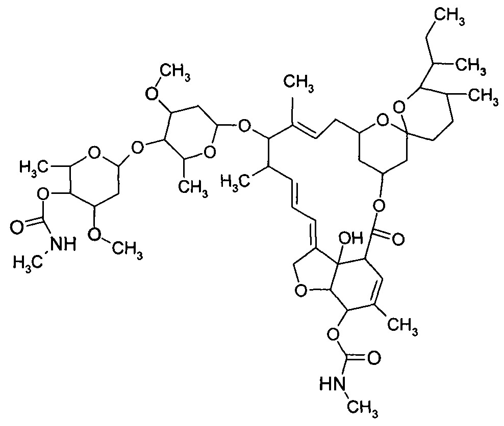 4"-о,5-о-ди(метилкарбамат)ивермектина, способ его получения и антипаразитарное средство на его основе (патент 2627277)