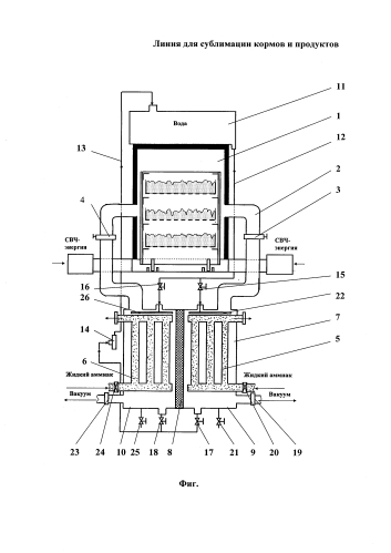 Линия для сублимации кормов и продуктов (патент 2581232)