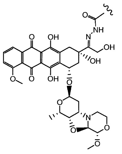 Конъюгаты производного антрациклина, способы их получения и их применение в качестве противоопухолевых соединений (патент 2523419)