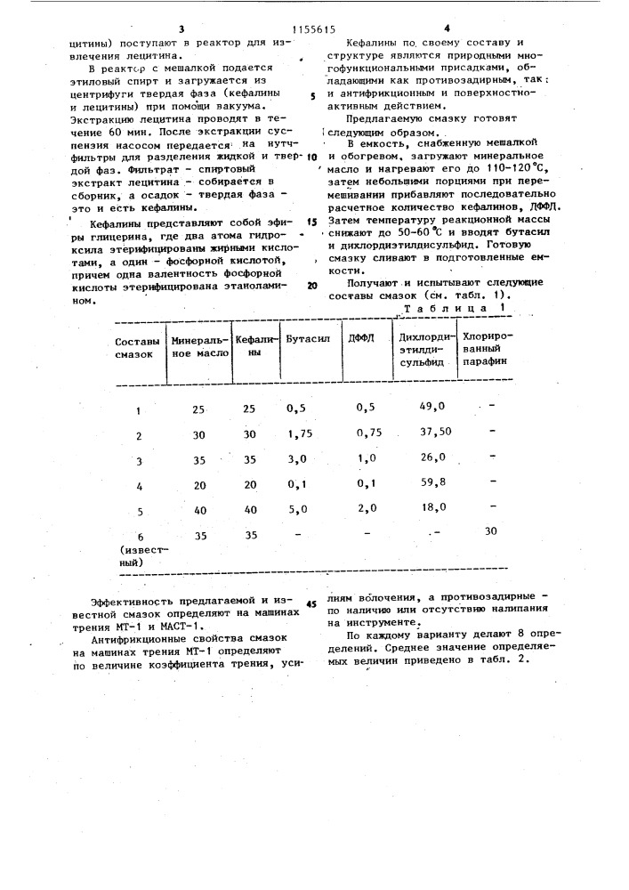 Смазка для холодной деформации металлов (патент 1155615)