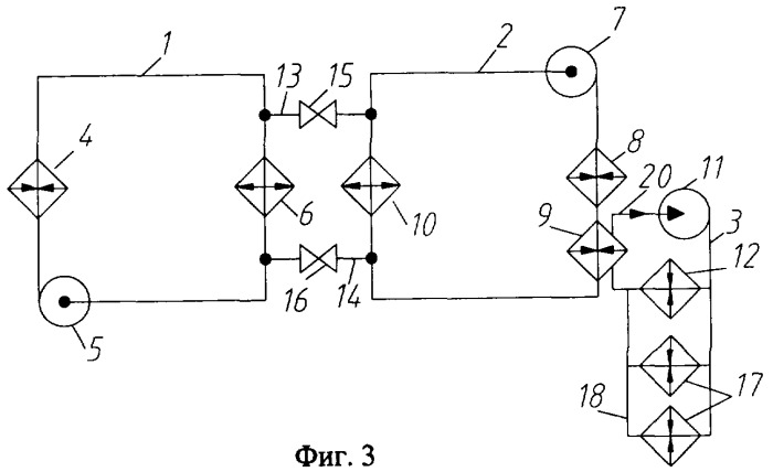 Комплексная система охлаждения тягового преобразователя и двигателя внутреннего сгорания тепловоза (варианты) (патент 2344953)