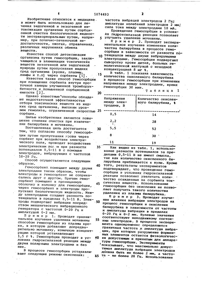 Способ гемосорбции (патент 1074493)