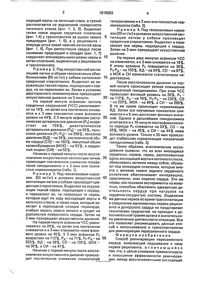 Способ реиннервации пересаженного сердца (патент 1818083)