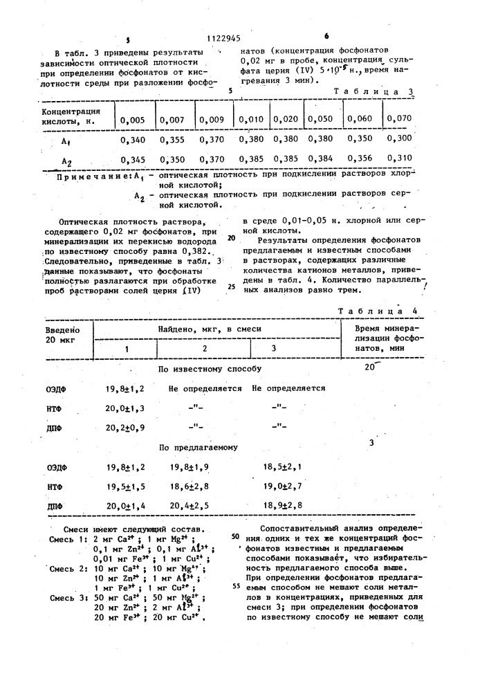 Способ количественного определения фосфонатов в воде (патент 1122945)