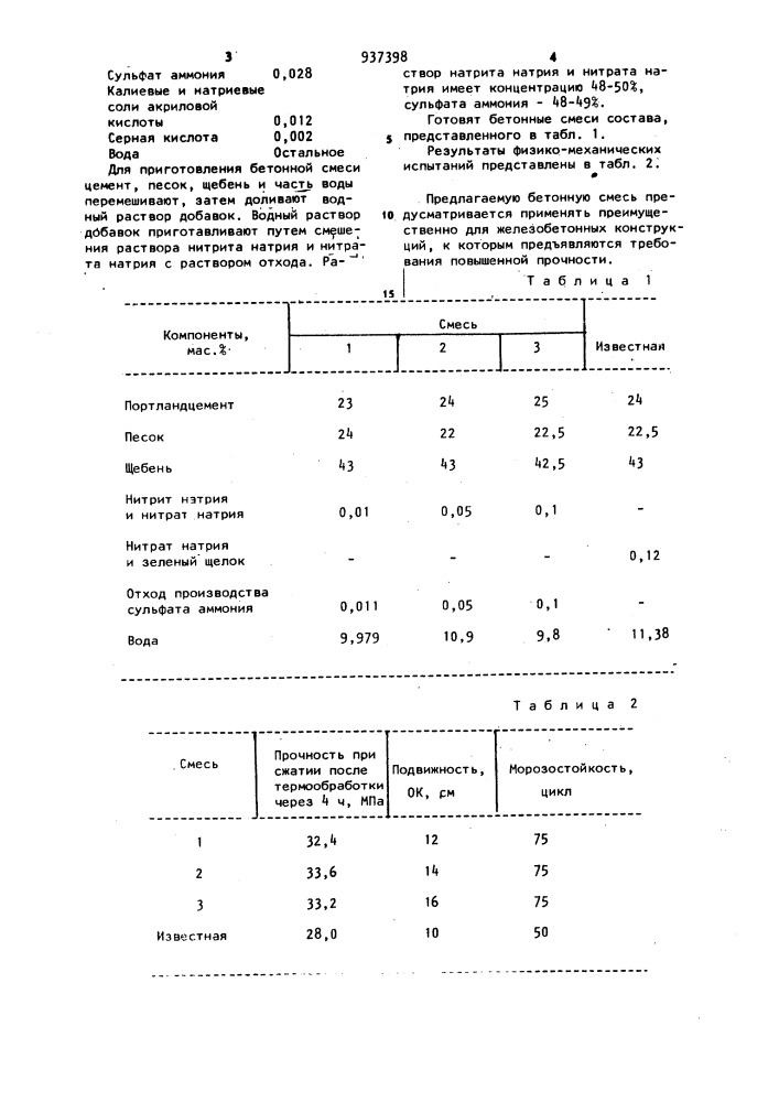Бетонная смесь (патент 937398)