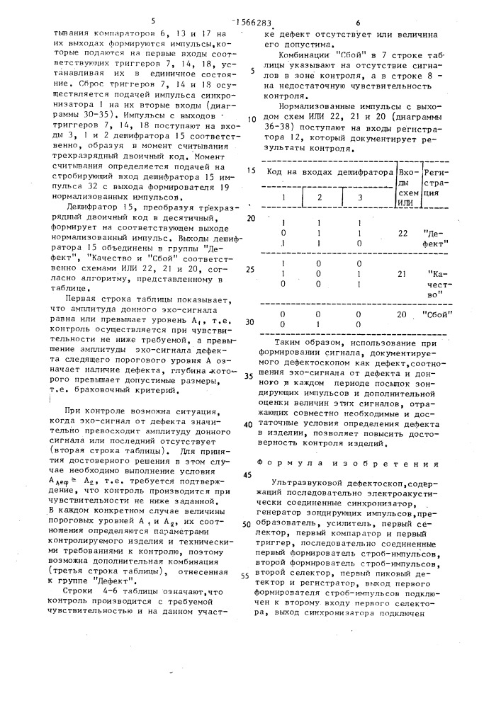 Ультразвуковой дефектоскоп (патент 1566283)