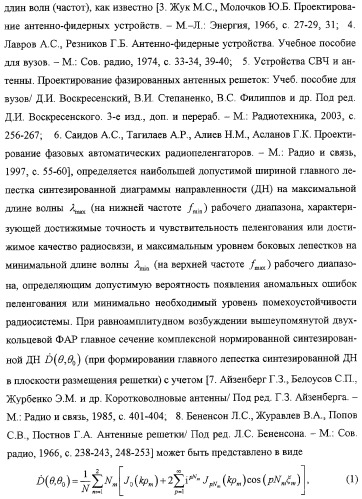 Высоконаправленная кольцевая фазированная антенная решетка (патент 2310956)